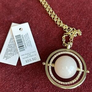 Chicos pink stone pendant